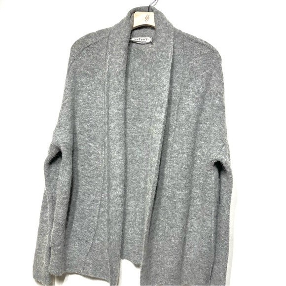 Velvet by Graham and Spencer Alpaca and Wool Blend Open Heather Gray Cardigan S - Picture 1 of 11